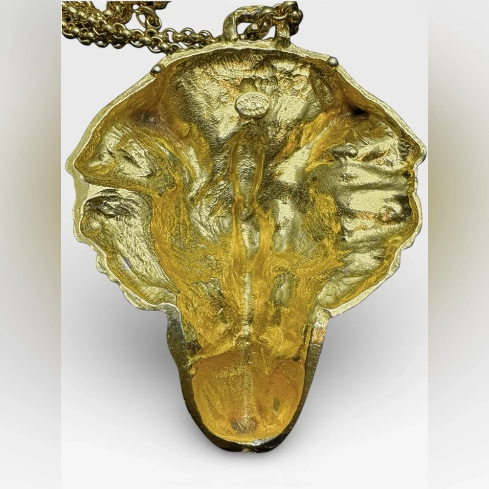 HARRY ROSENFELD Rare Vintage Figural WOLF Head Pendant Necklace